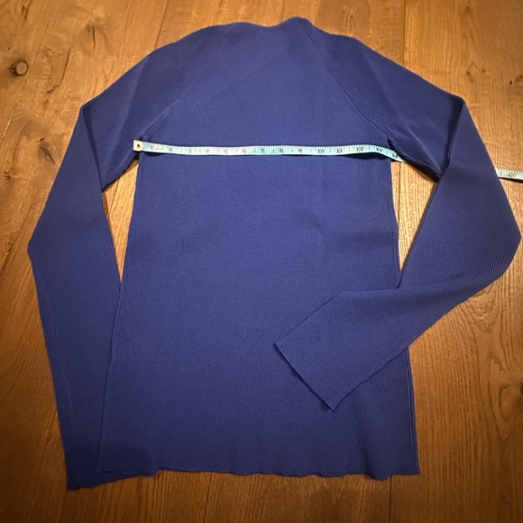 Helmut Lang Royal Blue Ribbed Knit Top - Picture 7 of 11